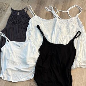 AMERICAN EAGLE OUTFITTERS spaghetti tank bundle size XS gray white black NWT